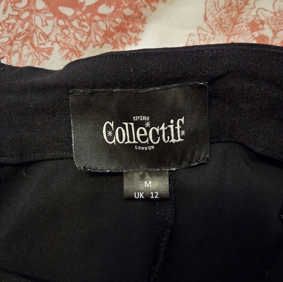 Collectif Skater Skirt In Black Size M UK 12 US 8 - Picture 3 of 4